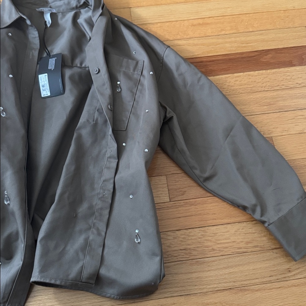 Future Collective | Embellished Gem Button-Up Shirt - Picture 5 of 5